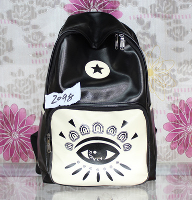 2014新款PU印花双肩背包 韩版潮流与实用功能兼备的学生旅行良伴